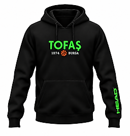 Tofaş Head  Hoodie Siyah