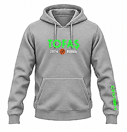 Tofaş Head  Hoodie Gri Melaj